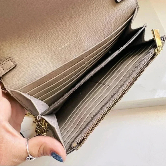 Tory Burch Robinson Leather Chain Wallet Crossbody/Clutch - Picture 11 of 14